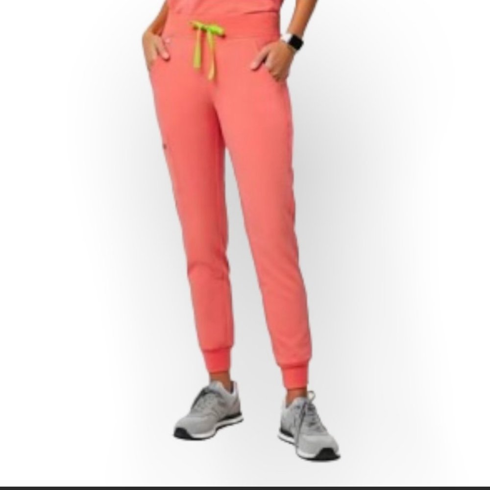 Figs Limited Edition Hot Coral Scrub Joggers